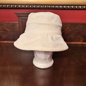 Summer Tompkins Collections Corduroy Bucket Hat Ivory Cream Lined